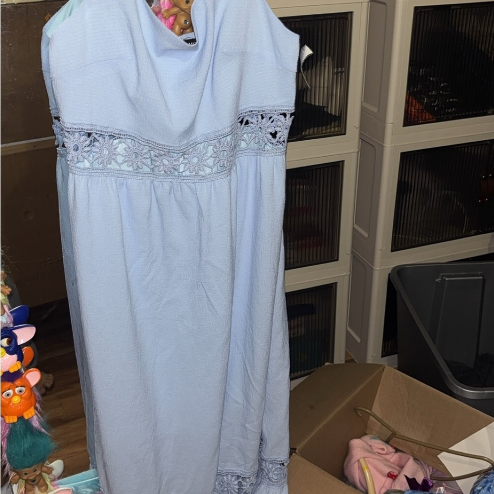 Light Blue Sleeveless women’s Dress